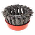 75mm 3" Steel Wire Wheel Knotted Cup Brush Rotary Steel Wire Brush Crimp Cup Wheel For Angle Grinder. 