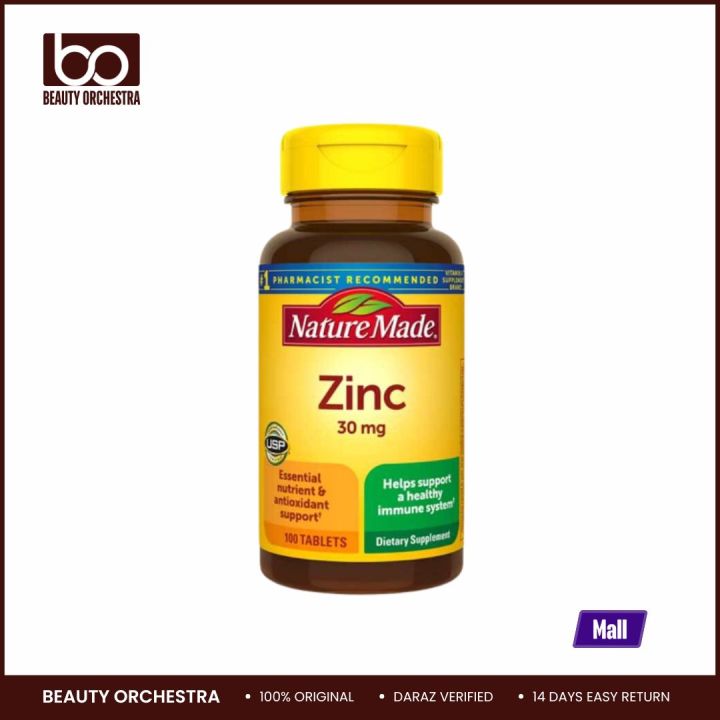 Nature Made Zinc Supplement 30 Mg per Tablet 100 Tablets in Each Bottle