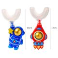 UGURAT Toddlers Cute Handheld Spaceman Cartoon 360 Degree U-shape Baby Toothbrush Children Silicone Toothbrush Oral Care Teeth Cleaner.