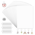 160Pcs Shrink Plastic Sheets Kit,7.9 X 5.7 Inch Shrink Paper Sheets and Keychains Making Accessories for Kids DIY Craft.