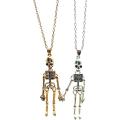 2 Pcs Retro Skeleton Ghost Magnetic Necklaces Halloween Necklace for Best Friend Couples Hold Hands Skull Necklaces Gifts. 