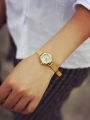 Gold tycoon gold quartz small dial, women's metal bracelet watch, fashionable and trendy watch. 