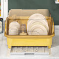 Dish Drainer Rack Dust-proof Plate Drying Rack with Lid drain rack Tableware Storage Box for Chopsticks Kitchen Organizer. 
