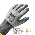 3 Pairs QearSafety Cut 3 HPPE Yarn Work Safety Gloves,Thin PU Palm Coated,Anti-slip,Dexterity Light-Weight, Assembling Jobs. 