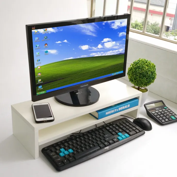 Computer%20monitor%20base,%20heightened%20desk,%20keyboard%20storage,%20extended%20thick,%20single%20and%20double%20wooden%20bracket%20-%20Image%202