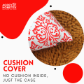Decorative Cushion Cover, White & Red (20"x20") Only Cover.