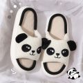 Women Cow Linen Home Slippers Men Four Seasons Indoor Flip Flops Female Cute Living Room Shoes Comfortable Cartoon Panda Slides. 