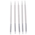 5pcs/Set soft pottery clay tool silicone stainlestwo head sculpting art tool.