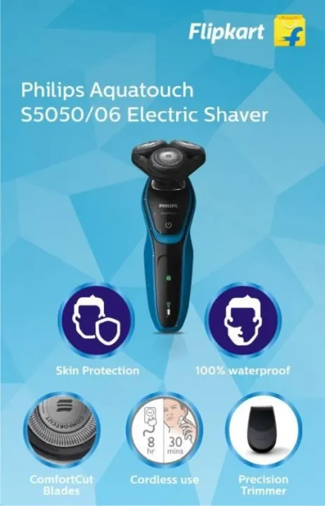Philips%20S5050/06%20Shaver%20For%20Men%20%20(Black%20and%20Blue)%20-%20Image%202