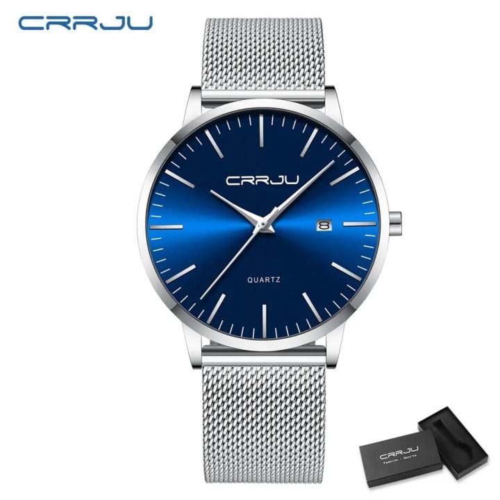 CRRJU%20Watch%20for%20Men,%20Stainless%20Steel%2040mm%20with%20Mesh%20Strap%20Mens%20Watches,Classic%20Ultra%20Slim%207mm%20Men's%20Wrist%20Watches%20Automatic%20-%20Image%207