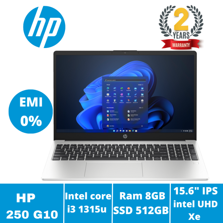 HP%20250%20G10%20i3%20(1315u)%20Laptop%20with%2013th%20Gen%208GB%20RAM%20512GB%20SSD%2015.6"%20FHD%20IPS%20Silver%20and%202%20Year%20Warranty%20-%20Image%202