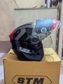 STM Half face Best Quality helmet for Man & Women- red/black.