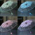 Transparent Flower Print  Ladies Folding Umbrella /Transparent Umbrella For Women. 