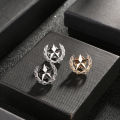 Star Brooch Metal Wheat Lapel Pin for Men's Suit Shirt Collar. 