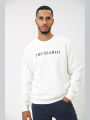 Trussardi White crew-neck sweatshirt in regular cotton with contrasting logo. 