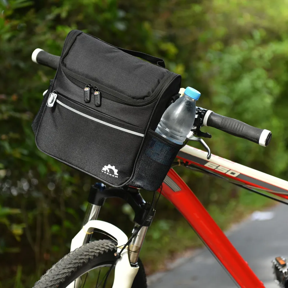 Waterproof Bike Handlebar Insulated Cooler Bag black