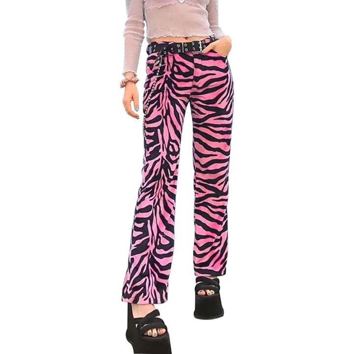 Women%20Straight%20Pants,%20Zebra%20Animal%20Pattern%20Loose%20Show%20Leg%20Length%20Color%20Block%20Casual%20Spring%20Clothing%20-%20Image%202