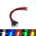 10pcs Dc 3v 6v 12v 24v Pre Wire Led Light 5mm Led yellow Red White Blue green orange Led Prewired Wired Diodes Car Model Lights Electronic components.
