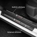 4Pcs 3D Texture Carbon Fiber Door Anti-Scratch Car Door Protective Vinyl Car Stickers For TOYOTA.