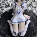 Anime Student Uniform Women Sailor Cosplay Costumes College Blue White Soft Suit with Lovely Panties Role Play Energetic. 