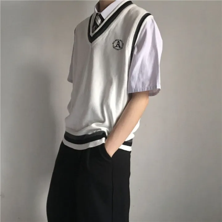 Three-Piece%20Set-College%20WinddkUniform%20Men's%20Sweater%20Vest%20Male%20Student%20TrendjkKnitted%20Sleeveless%20Sweater%20Shirt%20-%20Image%208