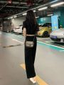 Summer Two Pieces Set Women Summer Korean Short Sleeve Shirt Female Black Casual Sets Suit Black Blouse Wide Leg Pants Suit 2XL.
