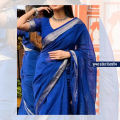 Tangail Half Silk Saree for Women | Royal Blue Tangail Saree with Blouse Piece | Traditional Bangladeshi Saree DivaDrape.