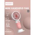 HODEKT Mini Fan Rechargeable USB Handheld Portable Electric Fan Powerful will Shine Cute Design Student Dormitory Office Desktop Cartoon Rabbit Ears Rechargeable Handheld Fan FN20. 