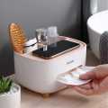 Desktop Tissue Storage Box – Organizer for Phones, Remotes & Stationery.