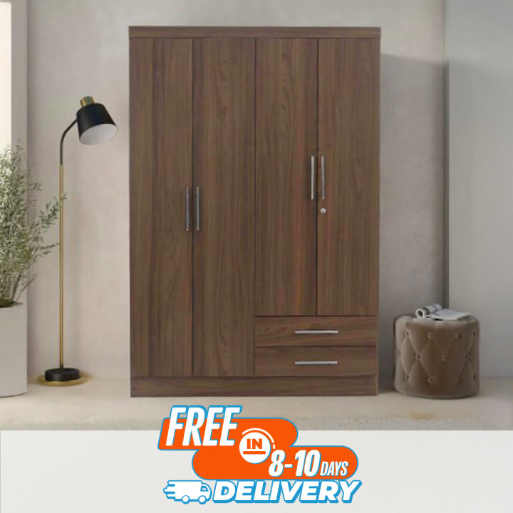 Partex Wardrob Regal Antique Secure 4-Door Almirah, Partex MDF Laminated Board ...