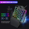 One Handed Keyboard One-Handed Mechanical Gaming Keyboard/mouse RGB LED Backlit Portable Mini Gaming Keypad/mice for LOL/PUBG/Wow/Dota/OW/Fps Game.
