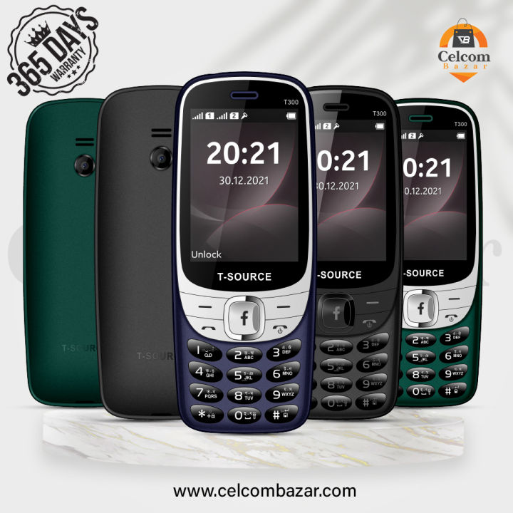 T-SOURCE T300 New Classic Feature Phone with Dual SIM, Big Button, and Camera