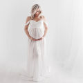 Maternity Dresses for Photo Shoot Off Shoulder Mesh Sheer Split Long Pregnancy Dress Women Maternity Clothes.