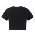 Casual Women Crop Tops, Short Sleeve Round Neck Heart Printed Tops for Summer Spring, Women Clothing.