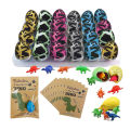Qiunery 24Pcs Easter Dinosaur Eggs Set With 24 Dinosaur Eggs And Cards Assorted Color Easter Game Easter Gifts, Dinos Egg Grow In Water Decor For Kids, Toddler. 