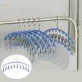 Clothes Hanger with 10 Clips Bras Clip Hangers Smooth Windproof Durable Laundry Clip Drip Drying Hanger for Drying Tie Scarfs Hats Lingerie.
