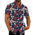 3D Printed Flower Shirt For Men Hawaiian Summer Fashion Beach Shirt Comfortable Top Blouse Short Sleeves Streetwear Clothing. 