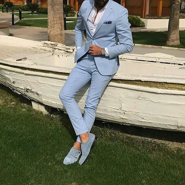 Groom Beautiful Pant Coat Latest Coat Pants Designs Blue Men Suits