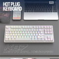 Group Vertical K87 Gaming Keyboard 3-mode Connection Hot Swappable Rgb Backlit Ergonomics Mechanical Keyboard For Laptop Pc.
