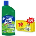 (Buy 1 Get 1 Free) Lizol Disinfectant Floor & Surface Cleaner 1000ml Neem + Trix Lemon Dishwash Bar 300g Free.