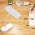 360° Flexible Table Lamp with Clip Stepless Dimming Led Desk Lamp Rechargeable Bedside Night Light for Study Reading Office Work. 