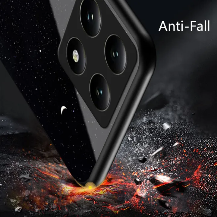 Biruiqu%20For%20Xiaomi%20Mi%2014T%20Pro%20Shockproof%20Starry%20Colorful%20Tempered%20Glass%20Back%20Soft%20Silicone%20Edge%20Case%20Cover%20-%20Image%204