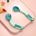 【NEW】 BBET Baby Utensils Spoon Fork Set Cutlery For Children Silicone Bendable Sensing Temperature Tableware Babies Training Feeding.