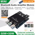 502MT Bluetooth 5.0 Super Base Amplifier Board with Acrylic Box Sell 2.0 Channel 2x50W Power Audio Stereo Amplifier Board AUX Bass Treble AMP similar ZK-502M CA-502MT ZK-502MT by Power Flash.