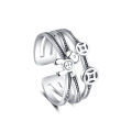 Personalized retro get rich immediately ring 925 Thai silver ring hip-hop internet celebrity women's trendy silver ring fashion accessories.