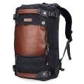 Black and Brown Canvas Backpack for Men.