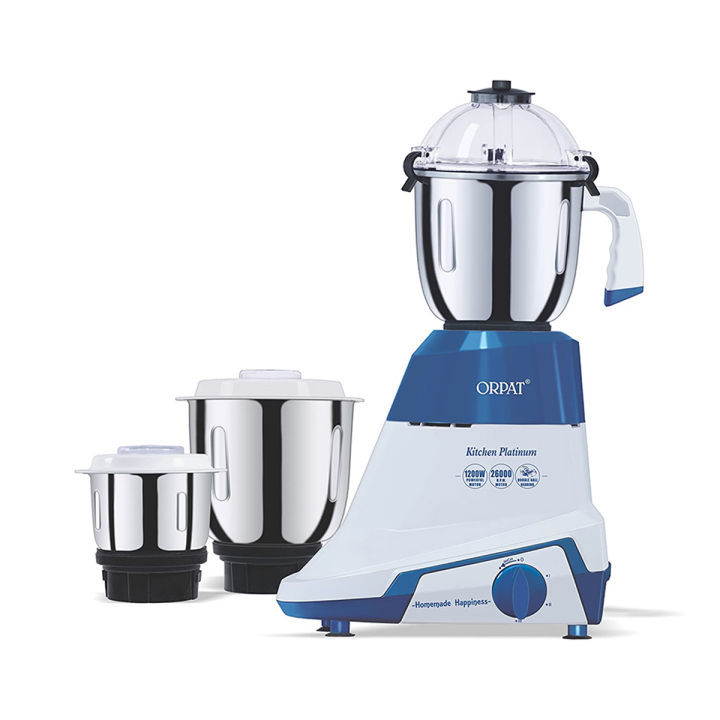 Orpat Kitchen Platinum 1200-Watt Mixer Grinder & Blender, a powerful all-in-one appliance for efficient blending, grinding, and mixing