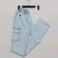 Unisex Baggy Jeans High Waist Loose Fit Straight Leg Blue Denim Trousers for Men And Women.