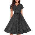 Polka Dot Print Summer Dress Vintage Women 1950s 60s Swing Rockabilly Dress Robe Elegant Casual Office Lady Party Evening Dress. 