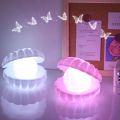 Nightlight, Led Shell Pearl Night Light Streamer Mermaid Fairy Shell Night Lamp for Bedside Xmas Gift Bedroom Home Decoration Desk Lights. 